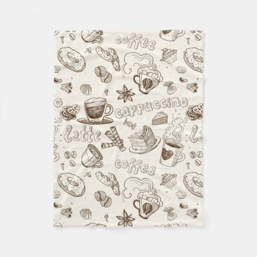 Prachtig ontwerp van Coffee Espresso Fleece Deken (Voorkant)