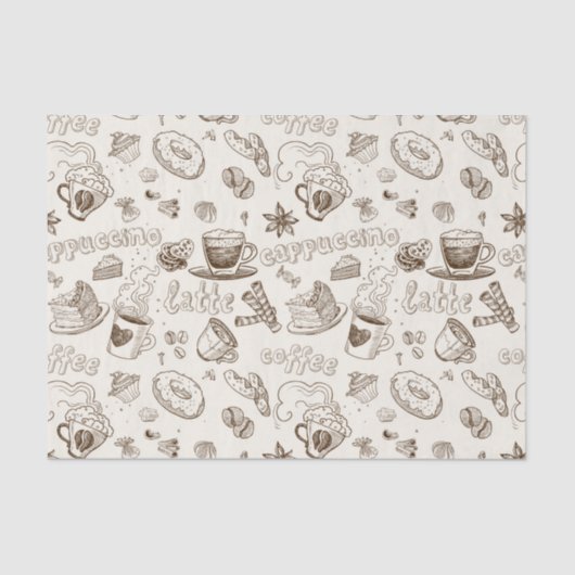 Prachtig ontwerp van Coffee Espresso Tissuepapier (Voorkant)