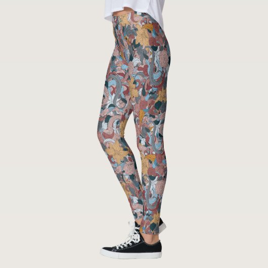 Prachtig oosters bloemontwerp leggings (Links)
