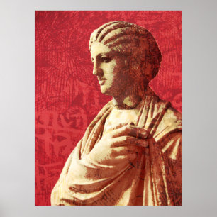 Prachtig ouderwets beeld van een vrouw poster