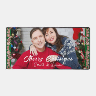 Prachtig paar Vrolijk Kerstfoto Bureaumat