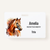 Prachtig paard portret badge (Achterkant)