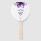 Prachtig Paarse Bloemen Trouwprogramma Handwaaier (Voorkant)