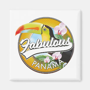 Prachtig Panamees retro logo Magneet