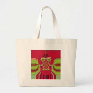 Prachtig patroon van de roodrode Hakuna Matata Grote Tote Bag