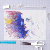 Prachtig portret Schilderen van een Abstracte vrou Tissuepapier (Craft)