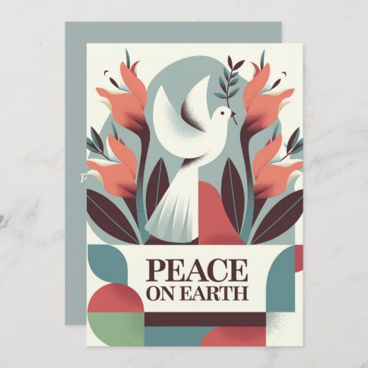 Prachtig postmodern ontwerp Vrede op aarde Feestdagenkaart (Voorkant / Achterkant)