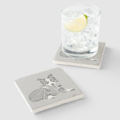 Prachtig potlood rand Collie Marmer Onderzetter (Zijkant)