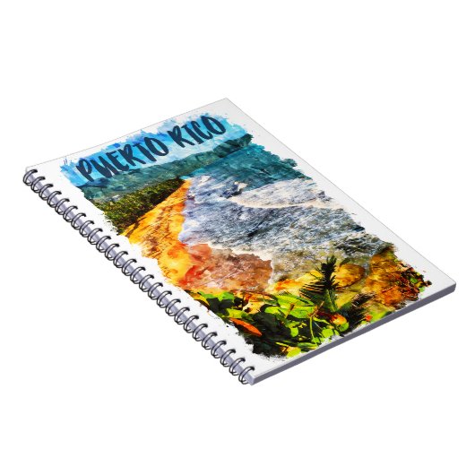Prachtig Puerto Rico Waterverf strand Notitieboek (Rechterzijde)