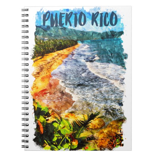 Prachtig Puerto Rico Waterverf strand Notitieboek (Voorkant)