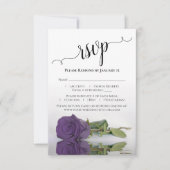 Prachtig reflecterend Amethyst Paars Roos bruiloft RSVP Kaartje (Voorkant)