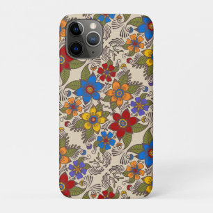 Prachtig Retro Folk Art Floral Design iPhone 11 Pro Hoesje