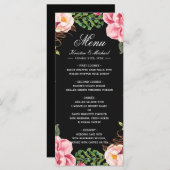 Prachtig Romantic Pink Floral Wedding Menu (Voorkant / Achterkant)