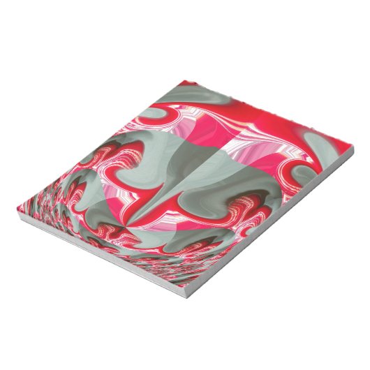 Prachtig Rood as grijs geometrisch motief ART desi Notitieblok (Gedraaid)