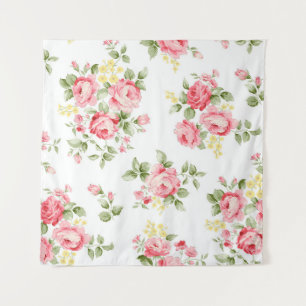 Prachtig roos bloempatroon, kleine florale bouqu wandkleed
