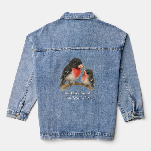 Prachtig Roos Borstbreek Denim Jacket (Achterkant)