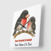 Prachtig Roos Borstbreek Vierkante Klok (Hoek)