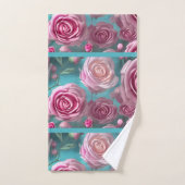 Prachtig roos patroon in uiterlijk bad handdoek (Handdoek)