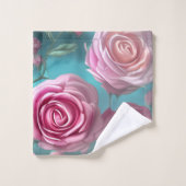 Prachtig roos patroon in uiterlijk bad handdoek (Wasdoekje)