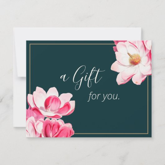 Prachtig Roze Floral Magnolia Gift Certificate (Voorkant)