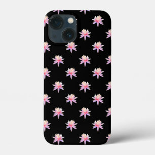 Prachtig roze witte Lotus Flower Pattern iPhone 13 Mini Hoesje
