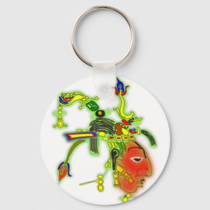 Prachtig Schilderij Masker Stamgezicht Sleutelhanger
