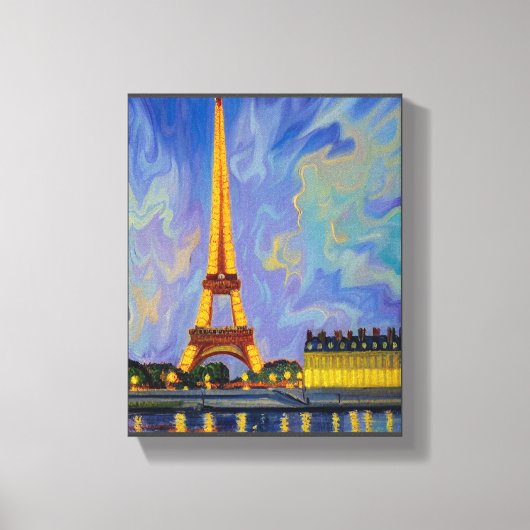 Prachtig schilderij van Eiffeltoren. Canvas Afdruk (Voorkant)