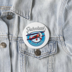 Prachtig Schotland retro stijl reis patch Ronde Button 7,6 Cm