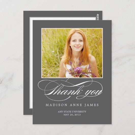 Prachtig script Afstuderen dank je kaart (Voorkant / Achterkant)