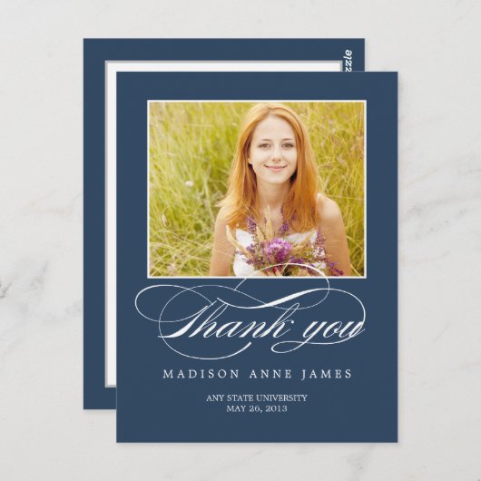 Prachtig script Afstuderen dank je kaart (Voorkant / Achterkant)