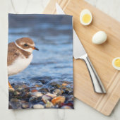 Prachtig Semipalmated Plover bij het strand Theedoek (Quarter Fold)