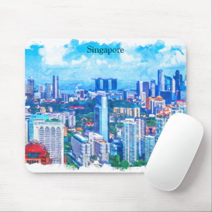 Prachtig Singapore Azië Panorama Uitzicht Muismat