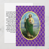 Prachtig St. Jude gebed Feestdagenkaart (Voorkant / Achterkant)