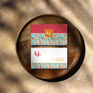 Prachtig stijlvol zomer monogram visitekaartje