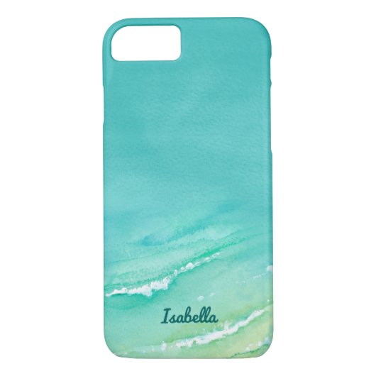 Prachtig strand Aqua Turquoise Waterverf Case-Mate iPhone Case (Achterkant)
