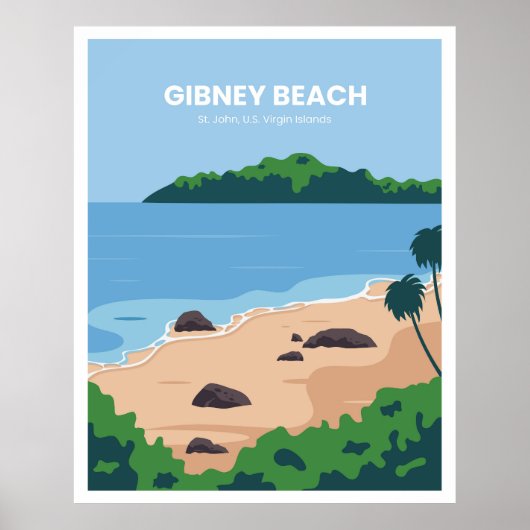 Prachtig strand van Gibney Poster (Voorkant)
