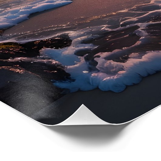 Prachtig strand zonsondergang landschap perfect poster (Hoek)