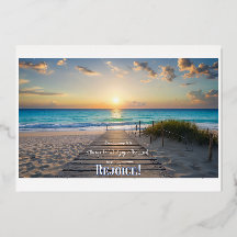 Prachtig strandbeeld met Filippenzen 4:4 Verblijd 