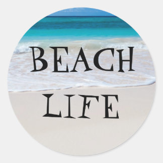 Prachtig strandleven ronde sticker