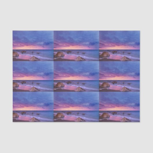 Prachtig Sunset Coastal fotopatroon Tissuepapier (Voorkant)