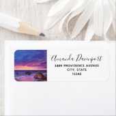 Prachtig Sunset Kustfotoadres Etiket (Insitu)