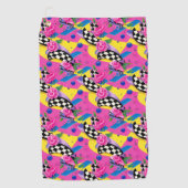Prachtig Surreal Pink- en Checkerboard-patroon Golfhanddoek (Voorkant)