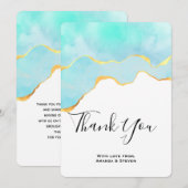 Prachtig Tropisch Groen met Gold Border Bedankkaart (Voorkant / Achterkant)