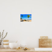 Prachtig tropisch strand met palmbomen poster (Keuken)