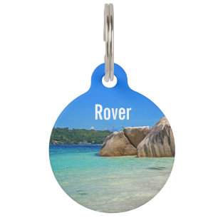 Prachtig Tropisch Zee met een Rocky Beach Huisdierpenning