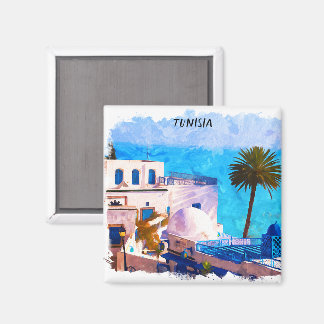 Prachtig Tunesië Panorama Uitzicht Magneet