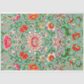 Prachtig turquoise bloemendecoupage papier (Voorkant)