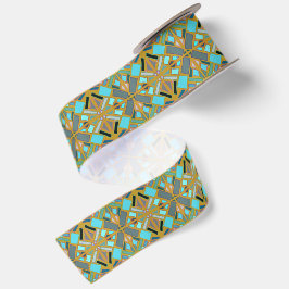 Prachtig Turquoise Gouden Mozaïek Lint