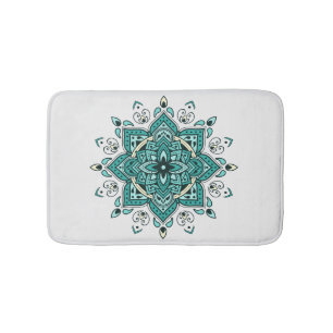 Prachtig turquoise mandala design badmat