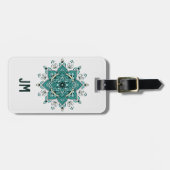 Prachtig turquoise mandala design bagagelabel (Voorkant horizontaal)